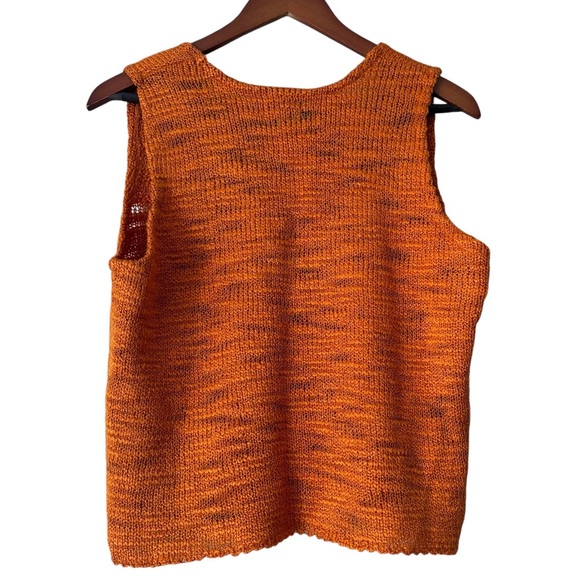 Basel women’s knit vintage cropped burnt orange scoop neck tank Size Large - Picture 2 of 5